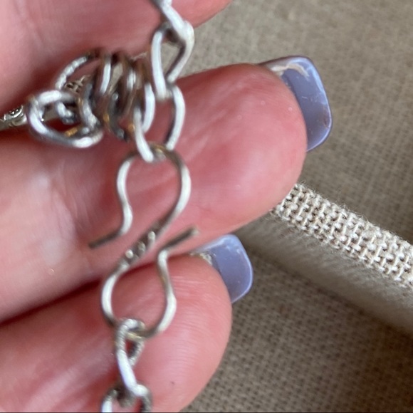 Double string layered Opals sterling silver statement long necklace - Picture 4 of 11